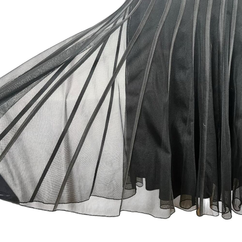 WHBM Black Tulle Strapless Pleated Cocktail Dress Womens 4 Fit Flare Formal LBD - Picture 9 of 14